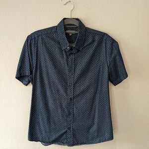 Ash & Erie Everyday Short Sleeve Shirt Navy Dot - Medium Standard